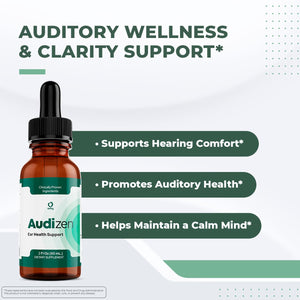 Audizen Drops – Natural Daily Liquid Supplement with Herbal Extracts, Maca Root, Green Tea, Grape Seed & Ginseng – Non-GMO, Gluten-Free, Plant-Based, GMP Certified, Made in USA - 30ml, 3 Month Supply OrbyBuy Supplements Australia
