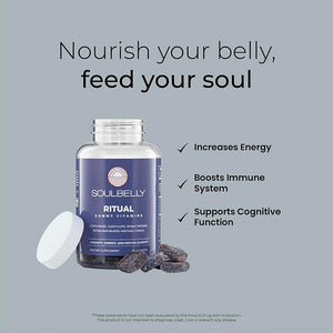 SOULBELLY Multi-Mushroom | Ritual Vitamin Gummies for Energy, Focus and Immune Balance | Vegan | Gluten-Free | Non-GMO | 60 Count SOULBELLY buy supplements Au
