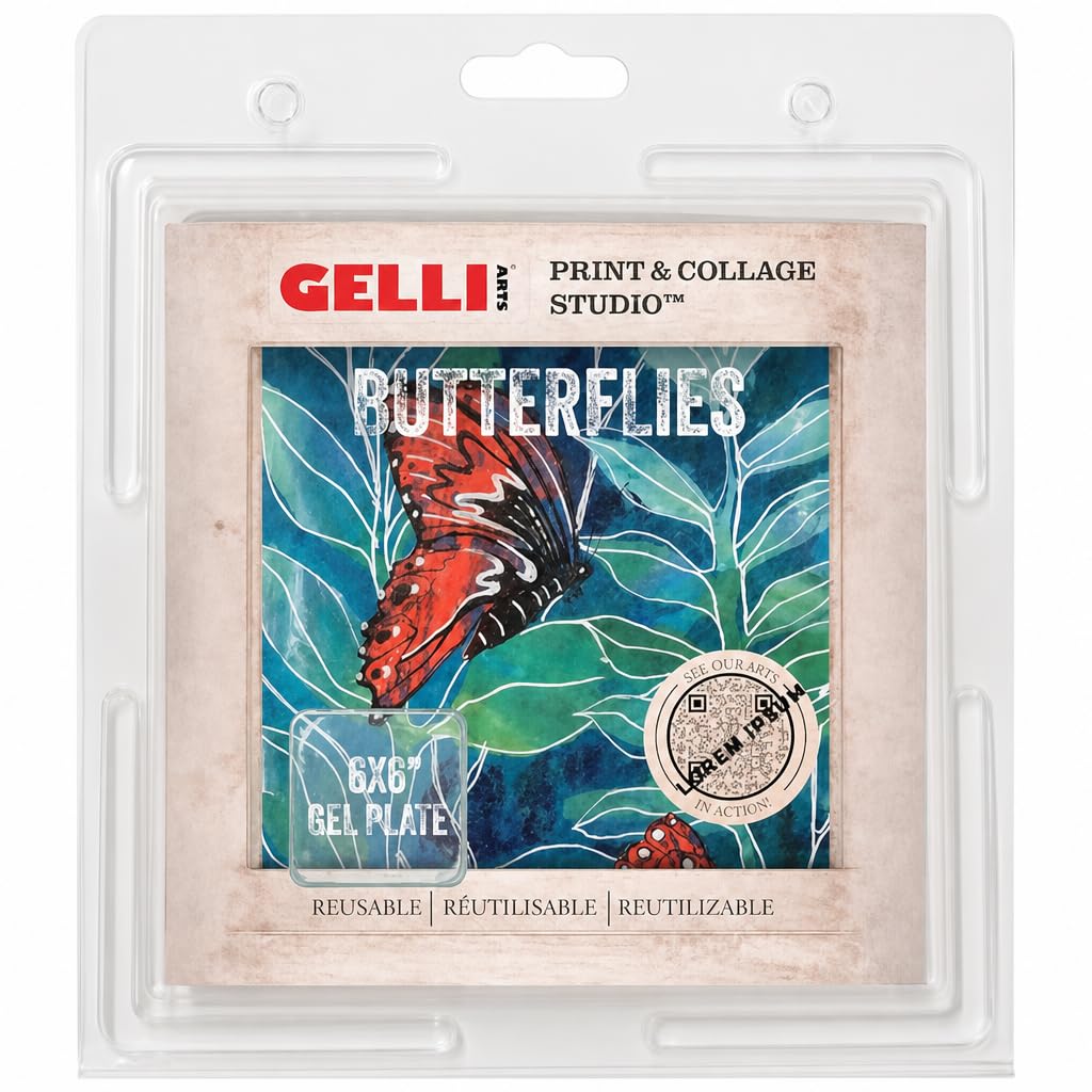 Gelli Arts Gel Printing Plate - Reusable Gel Printing Plate, Printmaking Supplies, Monoprinting at Home, Arts and Crafts - Easy Cleaning & Storage - Made in the USA - 6" x 6" - Blush Bloom