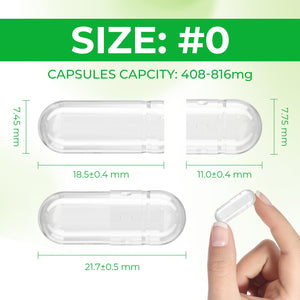 Angtai JN Size 0 Capsules Empty Vegan Plant Based Clear (100 Count) Gluten Free, Non-GMO, Halal Certified Pill Caps Filling Kit with 2 Spoons for Vegetarian DIY Your Own Supplements Angtai JNBuy Supplements Australia