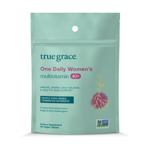 True Grace One Daily Women’s Multivitamin 40+ Fermented Minerals, Organic Adaptogens & Mushrooms Energy, Immune, Bone Support True Grace