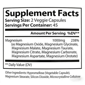 Top Norex Magnesium Complex Ultra - 8 Elemental 1000mg Magnesium Blend, Easy Absorption, 90 Capsules (1) Top Norex buy supplements Au