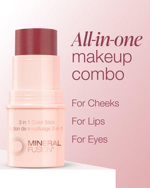 supplement products​Mineral Fusion 3-in-1 Color Stick - Hydrating Tinted Cream Blush for Cheeks, Lip and Eye - Natural Multi Use Makeup (Berry Glow) - JerryCherryUSA