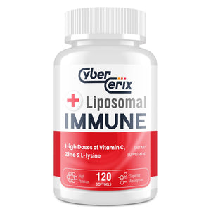CyberCerix Advanced Liposomal Immune Supplement, Complex with L-Lysine 1,500mg, Vitamins, Minerals & Herbal Extracts, Comprehensive Daily Wellness Blend for Men & Women - 120 Capsules CyberCerixBuy Supplements Australia