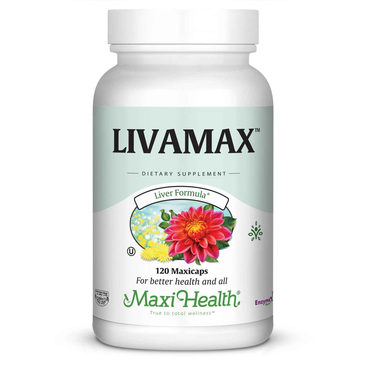 Maxi Health Livamax - Liver Formula - with Milk Thistle and Dandelion Root - 120 Capsules - Kosher