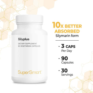 Supersmart - Silyplus 360mg per Day (Patented) - with Silymarin Milk Thistle Supplement - Siliphos Phytosomes | Non-GMO & Gluten Free - 90 Vegetarian Capsules