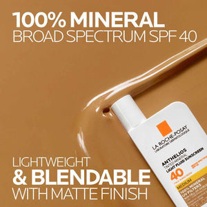 La Roche-Posay Anthelios Tinted Sunscreen SPF 40, Broad Spectrum SPF + Antioxidants, Titanium Dioxide & Zinc Oxide Sunscreen, 4 Flexible Shades With No White Cast
