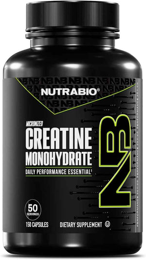 NutraBio Pure Micronized Creatine Monohydrate Capsules, Creatine Pills, Supports Bulk Muscle Energy, Recovery, and Strength - Keto Friendly, Kosher, Creatine Nutritional Supplement for Men and Women
