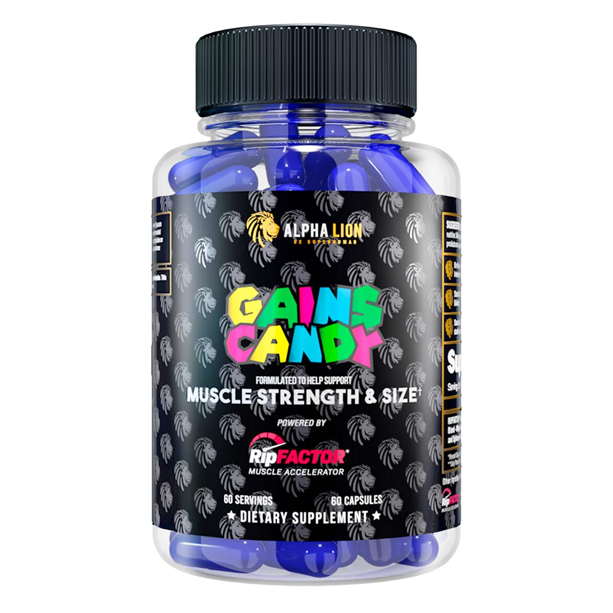 ALPHA LION Gains Candy, Supplement Pills that Support Weight Loss, Appetite Suppressant, Keto-Diet Friendly, Decrease Body Fat, Upgrade Energy & Workout Performance, 60 Capsules (MitoBurn)