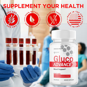 Gluco Advance Capsules, Official Gluco Advance Supplement Pills with All Natural Ingredients, Advanced Formula Supplement with Maximum Strength Premium Vitamins for Women & Men (60 Capsules) SyvorBuy Supplements Australia