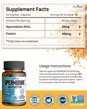 Spermidine 20mg + Fisetin 300mg + Akkermansia for Women丨Cellular Renewal, Metabolic & Gut Health Anven Health buy supplements Au