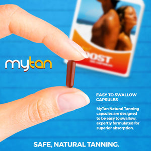MyTan Boost Tan Pills | 100 Capsules | Sun Tan Accelerator | Natural Tanning Supplement | Tyrosine, Copper Multivitamin | 25-Day Extended Holiday Supply MyTanBuy Supplements Australia