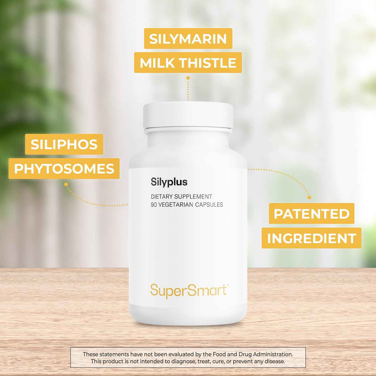 Supersmart - Silyplus 360mg per Day (Patented) - with Silymarin Milk Thistle Supplement - Siliphos Phytosomes | Non-GMO & Gluten Free - 90 Vegetarian Capsules