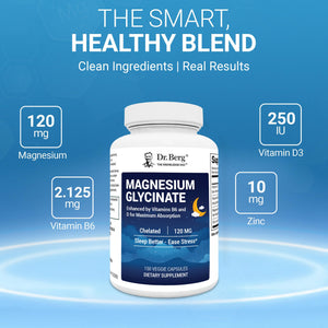 Dr. Berg Magnesium Glycinate 150ct – 4-in-1 Chelated for Muscle, Nerve, Sleep & Stress Support*– w/ D3, B6 & Zinc – 4X Lab-Tested – No Fillers – Formulated in USA, GMP-Certified Dr. Berg Nutritionals buy supplements Au
