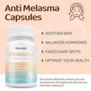 Melanina Anti-Melasma Capsule, Melasma Dark Spot Remover, Melanin Supplement, Spots Remover for Face & Body, Vitamin C & Turmeric Extract, Brightens & Even Skin Tone - 60 Capsules QuerespirBuy Supplements Australia