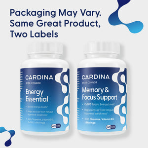 CARDINA B12 Vitamins for Women and Men - Brain Supplements for Memory and Focus with Thiamine B1 Supplement and COQ10 - Brain Memory Support - Non-GMO and Vegan B12 Supplement, 60 Ct CARDINABuy Supplements Australia