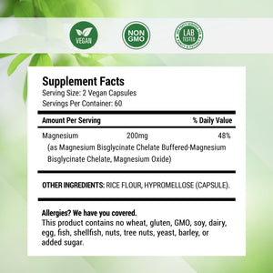 Nested Naturals Magnesium Glycinate Chelate - 200mg Chelated Magnesium Supplement for Muscle Cramps, Relaxation, & Sleep Support - 100% Albion TRACCS Buffered Magnesium Glycinate - 120 Vegan Capsules Nested NaturalsBuy Supplements Australia