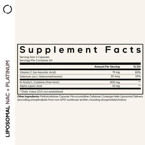 Codeage Liposomal NAC+ Platinum - N-Acetyl L-Cysteine, Vitamin C, Alpha Lipoic Acid, Selenium - 2-Month Supply - Helix Liposomal Delivery - Phospholipid - Non-GMO NAC Dietary Supplement - 120 Capsules CodeageBuy Supplements Australia