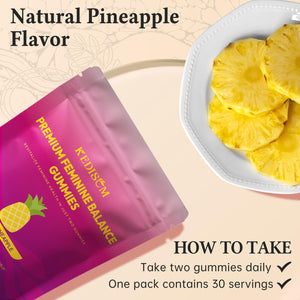 KEDISOM Premium Feminine Balance Gummies - for Women’s Health & Wellness - Immune Support - Vegan, Gluten-Free - Hawaiian Pineapple - 60 Gummies - 30 Servings KEDISOMBuy Supplements Australia