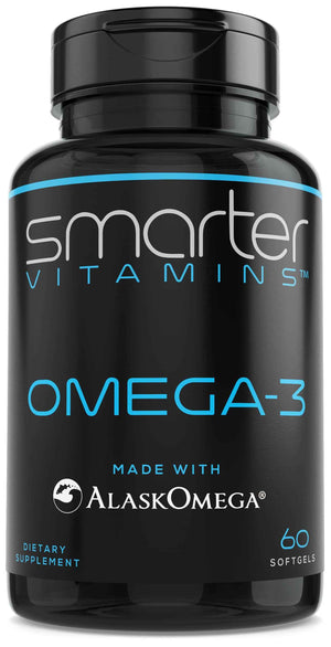 SmarterVitamins Omega 3 Fish Oil, Strawberry Flavor, Burpless, Tasteless, 2000mg, DHA EPA Triple Strength, Made with AlaskOmega®