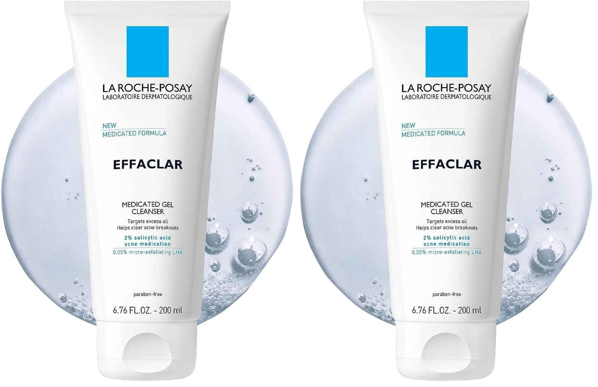 La Roche-Posay Effaclar Medicated Gel Cleanser,2% Salicylic Acid Cleanser + LHA + Glycerin,Foaming Acne Face Wash,Helps Clear & Prevent Acne Breakouts,