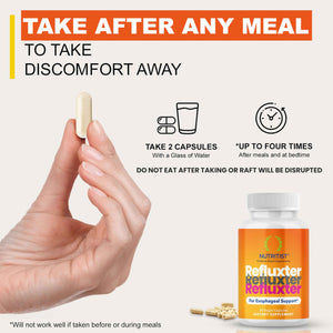 Nutritist Refluxter Sodium Alginate Capsules – Natural Acid Reflux & GERD Relief Supplement. Supports LPR, Silent Reflux, Heartburn, Indigestion