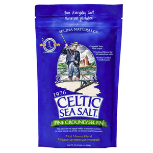 Celtic Sea Salt Fine Ground – Unrefined Mineral Salt, Sustainably Harvested, GMP Certified, Lab Tested – Baking, Cooking, Hydration, Everyday Use – 1 lb Resealable Bag