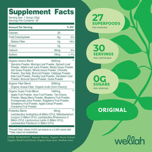 Wellah Leaf, Laugh, Love Super Greens Powder (Unflavored) 30 Servings - Superfood Supplement Drink Mix WellahBuy Supplements Australia