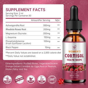 Cortisol Manager Liquid Drops, Cortisol Supplements for Women, with magnesium ashwagandha, rhodiola rosea,l-theanine,Phosphatidylserine-Promote Relaxation and Support Mood- 30 Day Vegan Supply Fzjjyana buy supplements Au