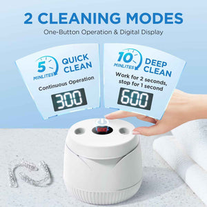 Dental Ultrasonic Retainer Cleaner Machine: 45kHz Dental Cleaning Pod with Digital Timer & 200ML, Cleaning for Dentures, Mouth Guards, Aligners, Night Guards, Braces