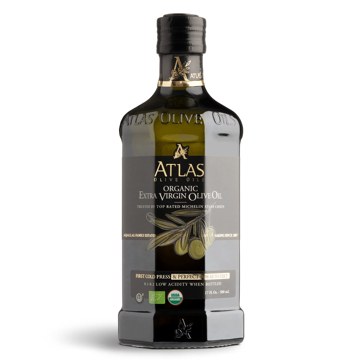 supplement products​Atlas Organic Cold Pressed Moroccan Extra Virgin Olive Oil, Polyphenol Rich | EVOO From Morocco, Newly Harvested Unprocessed from One Single Family Farm - JerryCherryUSA