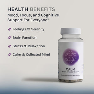 InfiniWell Calm - Mood & Cognitive Support Supplement for Adults with L-Theanine, Bacopa monnieri & DHH-B - Supports Relaxation, Focus & Mental Clarity (30 Capsules) InfiniWellBuy Supplements Australia