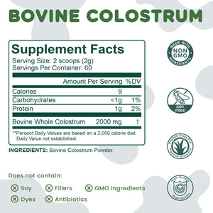 MICYDELAS Bovine Colostrum Supplement Powder 50% IgG Premium Bovine Colostrum for Gut Health Support, Immune Support, Muscle Recovery & Overall Wellness, Grass Fed, Non-GMO, Unflavored, 60 Servings MICYDELAS buy supplements Au