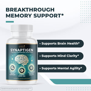 Nature’s NutriWave Synaptigen – Natural Supplement with Inulin Powder, Probiotics 3.5 Billion CFU, for Daily Wellness – Made in USA, Non-GMO, 30 Tablets - 6 Month Supply Nature’s NutriWaveBuy Supplements Australia