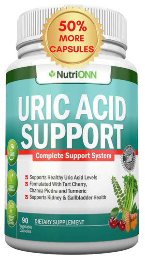 Uric Acid Flush - Herbal Uric Acid Cleanse Supplement - With Tart Cherry, Celery Seed Extract, Chanca Piedra, Devil’s Claw & Green Coffee Bean - Vegan