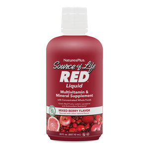 NaturesPlus Source of Life RED Multivitamin Liquid - 30 oz - Energy & Immune Support - with Exotic Red Fruits, Lycopene & Lutein - Vegetarian & Gluten Free - 30 Servings NaturesPlusBuy Supplements Australia