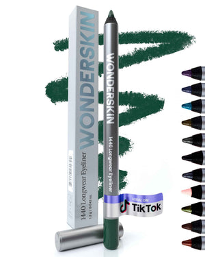 Wonderskin Eyeliner Pencil, 1440 Longwear Green Eyeliner Pencil - Waterproof, Sharpenable & Smudge Proof (Pine)
