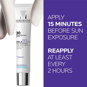 La Roche-Posay Mela B3 UV Daily Sunscreen, Face Moisturizer With SPF 30 + Anti-Aging Melasyl + 5% Niacinamide, Helps Correct & Protect From Sun Damage,