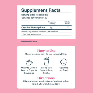 Further Food Unflavored Creatine Monohydrate Powder, 100% Pure, Micronized, Sugar-Free, Supports Strength, Energy and Muscle Recovery, 60 Servings, 10.6 Oz