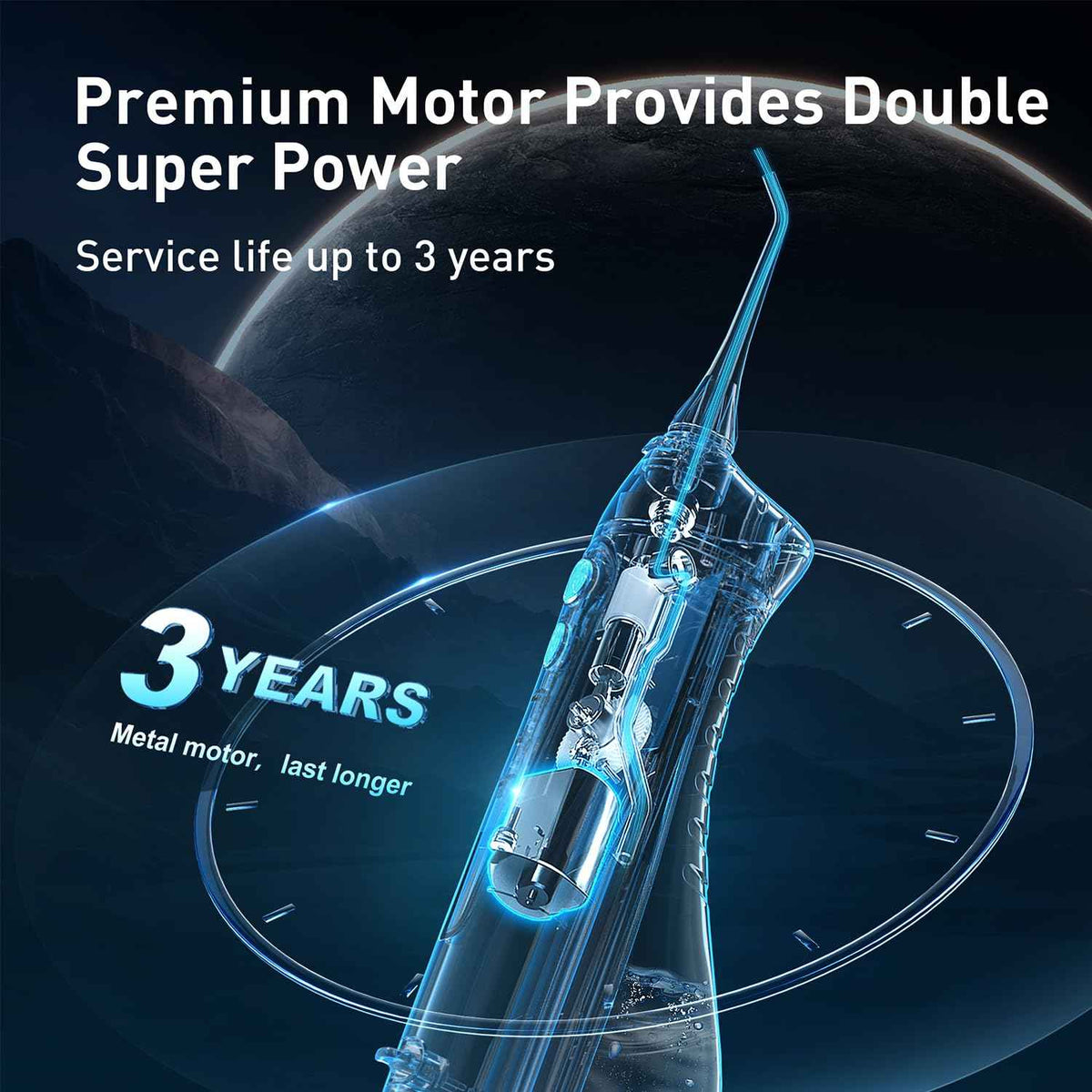 COSLUS Water Dental Flosser Teeth Pick C20: ADA Accepted, Portable Cordless Oral Irrigator 300ML Rechargeable Travel Irrigation Cleaner IPX7 Waterproof Electric