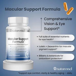 Naturonel Macular Support Formula – Vision & Eye Health with Lutein, Zeaxanthin, Bilberry, Eyebright & Antioxidants | Non-GMO, Made in USA, GMP Certified – 60 Capsules, 30 Day Supply (1) NaturonelBuy Supplements Australia