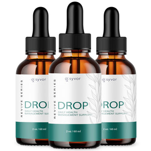 Three bottles of Syvor Drop on a white background