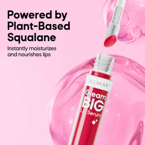 Almay Gleam Big™ Lip Serum, Hydrating and Moisturizing, Hypoallergenic Lip Gloss, Non-Sticky, 100 Positively Pink, 0.13 fl oz
