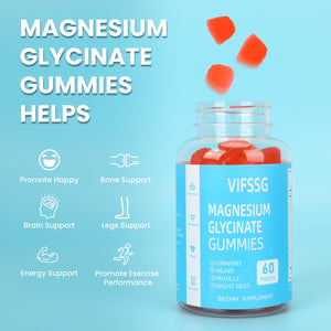 Magnesium Glycinate Gummies 400mg, Sugar Free Gummies with Magnesium L-Threonate 200mg - Magnesium Supplement Chewable Gummies for Women & Men Vegan, Organic Gummies 60 Count VIFSSGBuy Supplements Australia