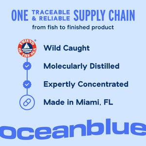 Oceanblue Professional Omega-3 2100mg Fish Oil Supplement – Triple Strength, High Potency EPA, DHA & DPA – Burpless, Wild-Caught, Natural Orange Flavor – 120 Count (Pack of 1) OceanblueBuy Supplements Australia