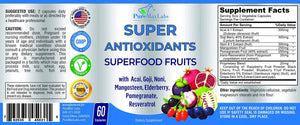 Super Antioxidant Fruit Superfood Complex - Powerful Antioxidant Superfruits, Acai, Goji, Noni, Mangosteen, Pomegranate, Elderberry, Resveratrol,