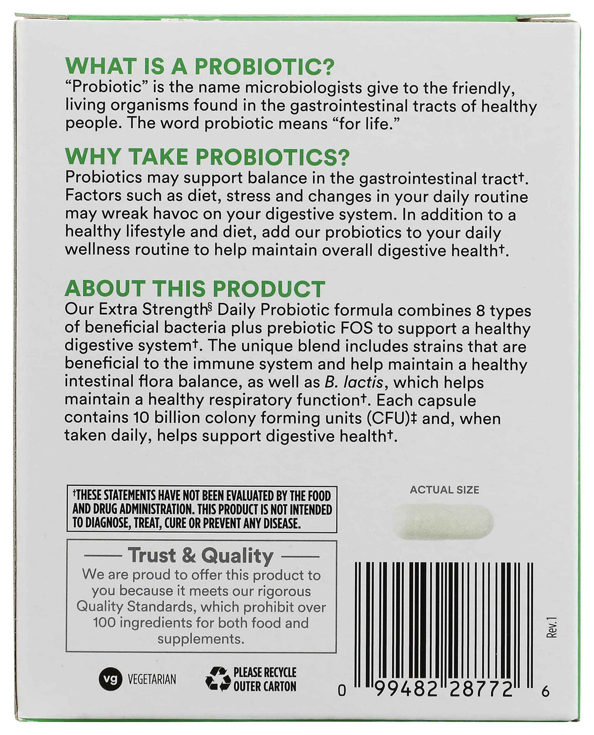 365 by Whole Foods Market, Extra Strength Daily Probiotic 10 billion CFU, 30 ct