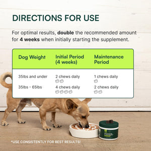 Wuffes Advanced Dog Hip and Joint Supplement with Glucosamine, Chondroitin, Omega 3, MSM, and Green Lipped Mussel, 60 Pork Flavored Chews for Small and Medium Dog Breeds WuffesBuy Supplements Australia