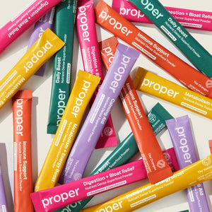Proper The Essentials Super Foods Powder 5-Stick Variety Pack - Super Greens, Gut Health, Metabolism & Energy, Calm Magnesium Powder & Immune Support Supplement Packs ProperBuy Supplements Australia