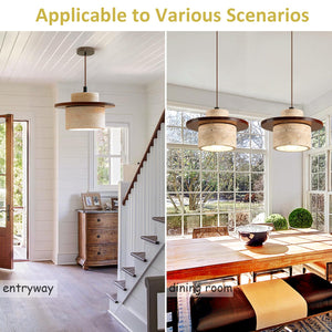 Nordic Pendant Light Natural Yellow Travertine Lamp Simple Wabi Sabi Lamp Suitable for Restaurant Bedside Kitchen Island Cafe Wood Pendant Light (Walnut Color) GenericBuy Supplements Australia